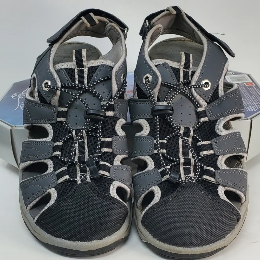 Ithasca rugged Sandles Waterproof CHARCOAL BLack MENS Size 9 EUC